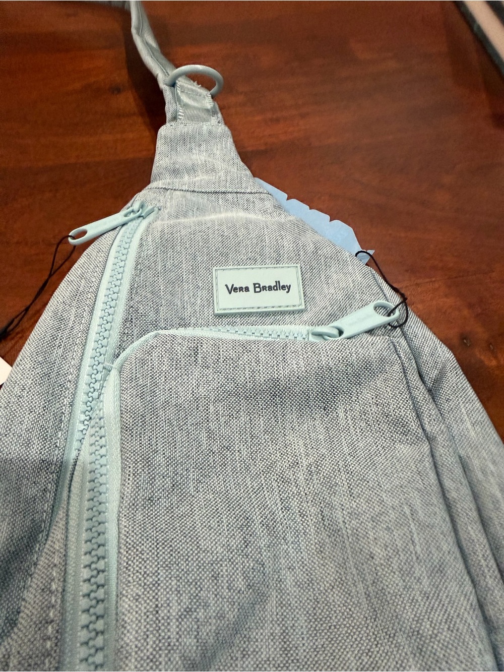 Vera Bradley Pale Blue Heathered Sling Belt Bag - Picture 4 of 6